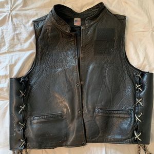 Men’s Leather Biker Vest